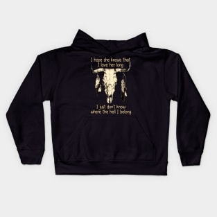 We're On The Borderline Dangerously Fine And Unforgiven Bull Skull Kids Hoodie